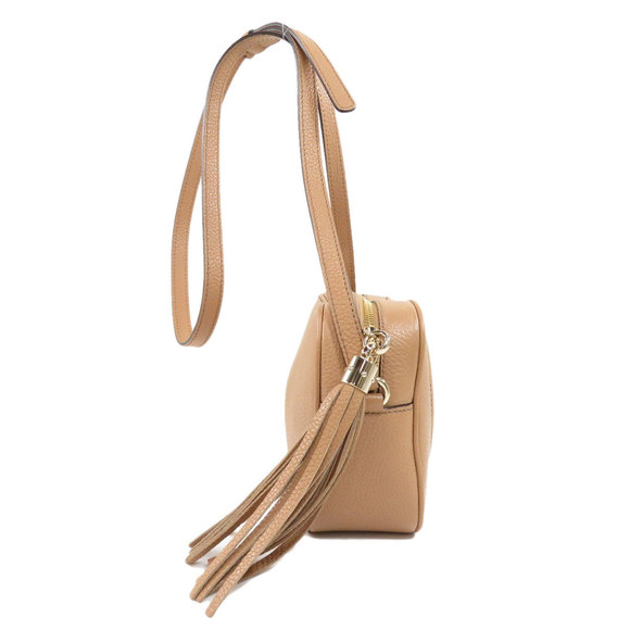 Gucci Soho Interlocking Shoulder Bag Calf Leather Beige - Picture 3 of 9